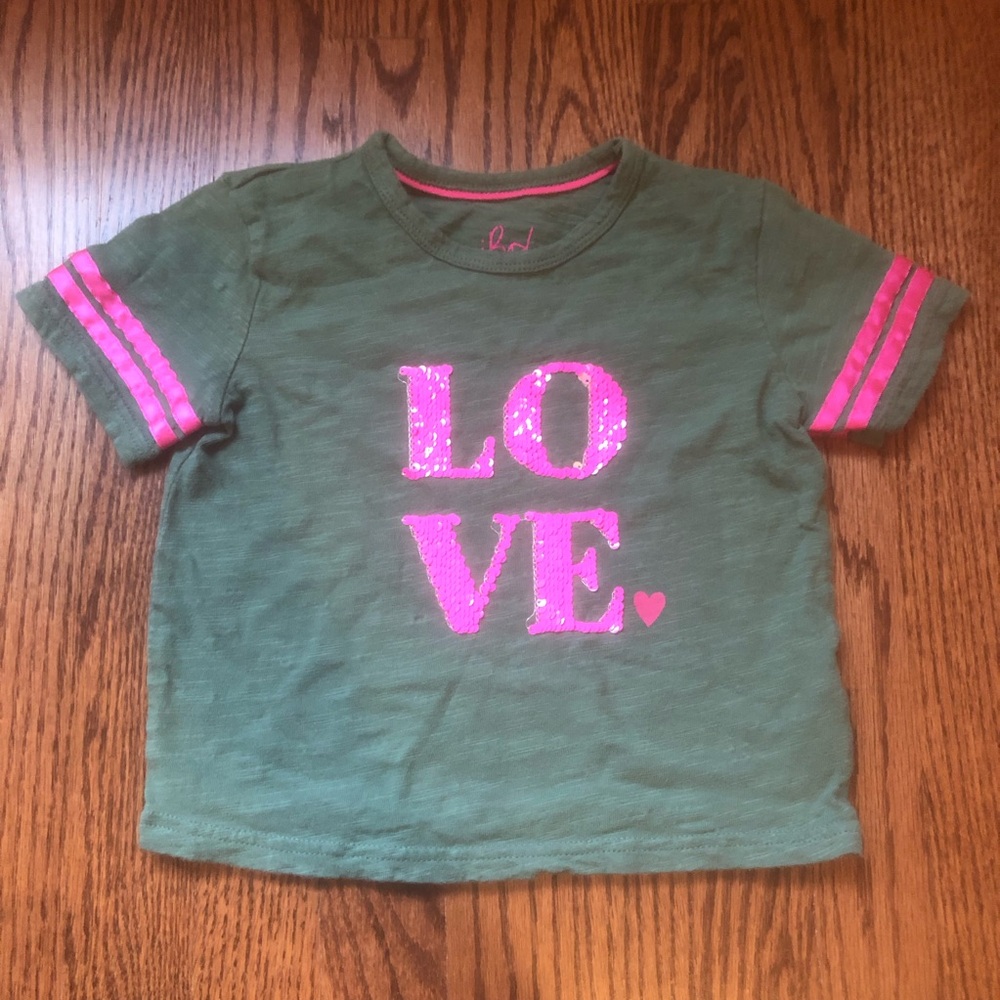 Mini Boden Flippy Sequin Love Tee 3-4 Years